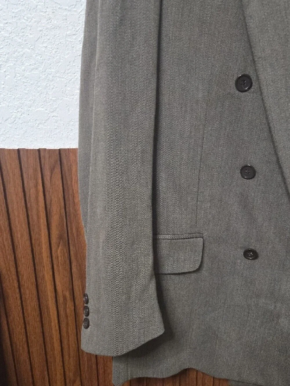 ADouble-Breasted Blazer in Olive Brown 52 L P2p 23 In